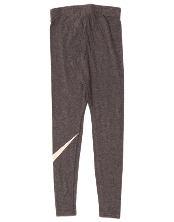 Nike Womens Graphic Leggings UK 4 XS Graue Baumwolle