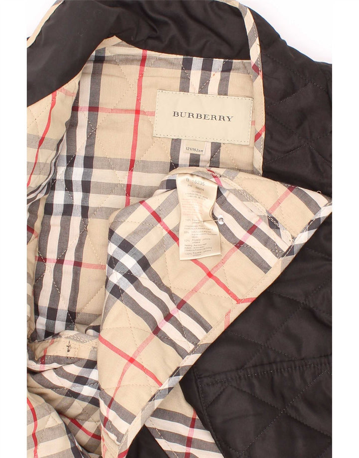 Burberry Steppjacke für Mädchen, 11–12 Jahre, schwarzes Polyester