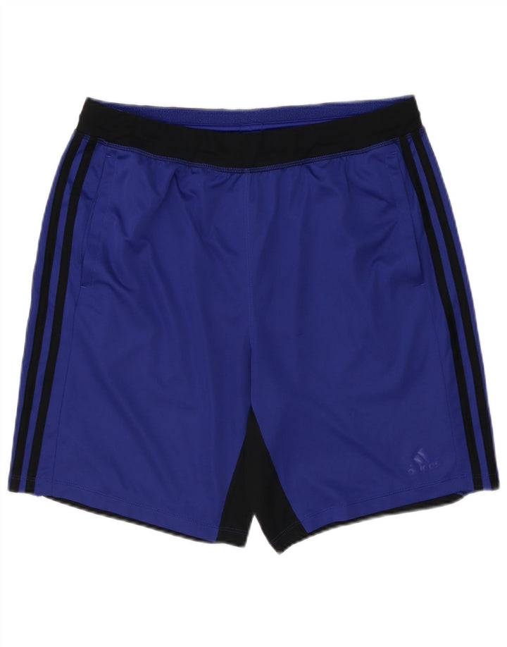 ADIDAS Herren Climalite Sportshorts, großes blaues Farbblock-Polyester