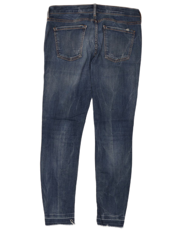 Zara Damen Distressed Skinny Jeans EU 42 Large W32 L26 Blau