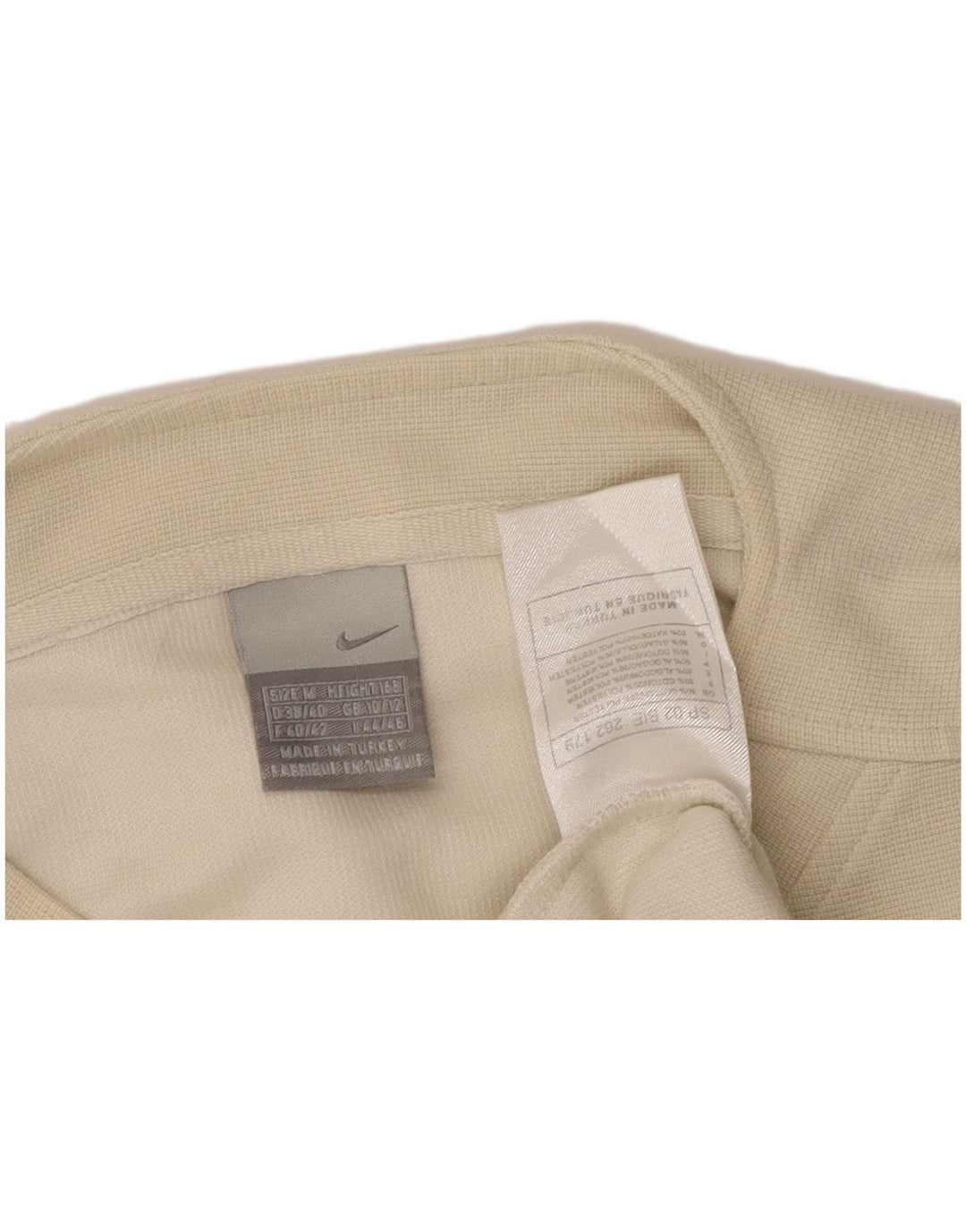 NIKE Damen Crop Top Langarm UK 10/12 Mittelweiße Baumwolle