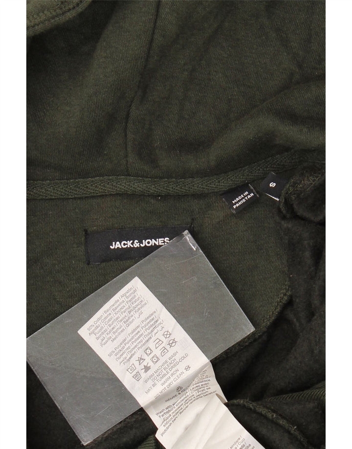 Jack & Jones Herren-Kapuzenpullover mit Reißverschluss, klein, grüne Baumwolle