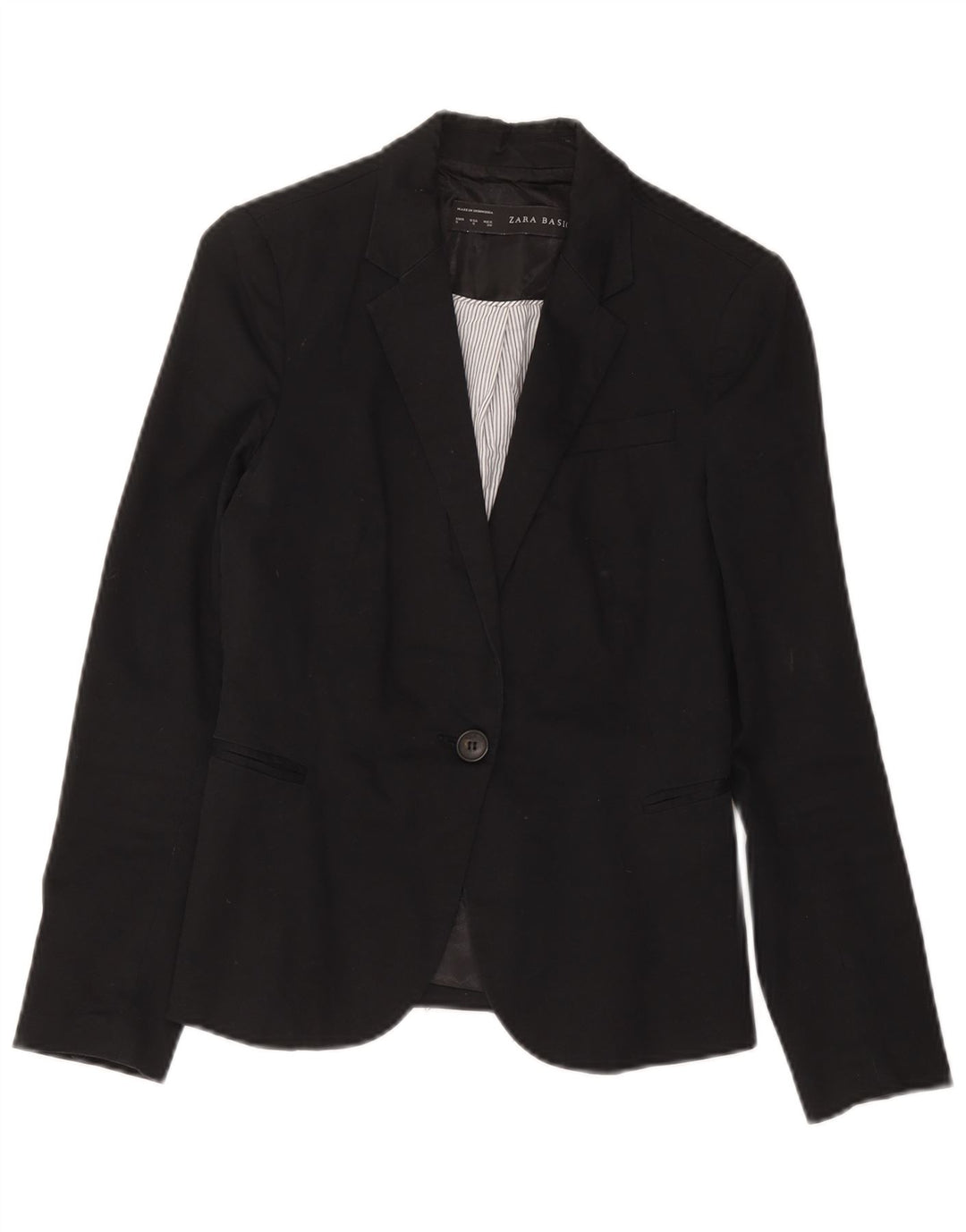 Zara Damen 1-Knopf-Blazerjacke UK 10 Small Schwarz