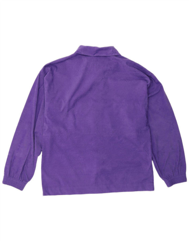 VERTICAL Herren-Trainingsanzug-Oberteil aus Velours, mittleres Lila, Farbblock
