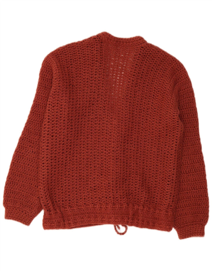 Vintage Damen Cardigan Pullover UK 16 Groß Braun