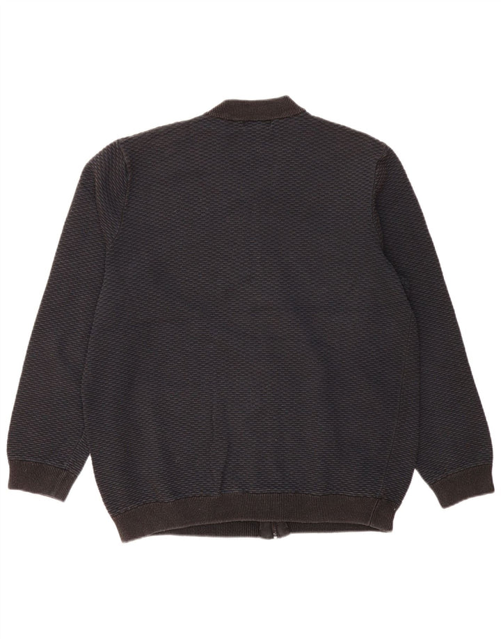 Marks & Spencer Herren-Cardigan mit durchgehendem Reißverschluss, 2XL, schwarze Baumwolle