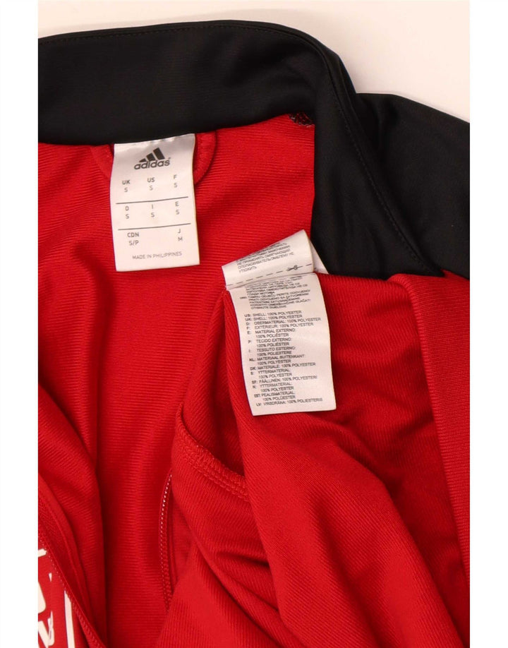 Adidas Herren-Trainingsanzugoberteil mit Grafik, Größe S, Rot, Farbblock-Polyester