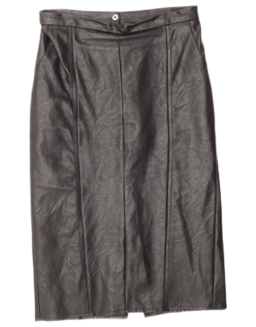 VINTAGE Damen Lederrock W28 Mittelschwarzes Leder