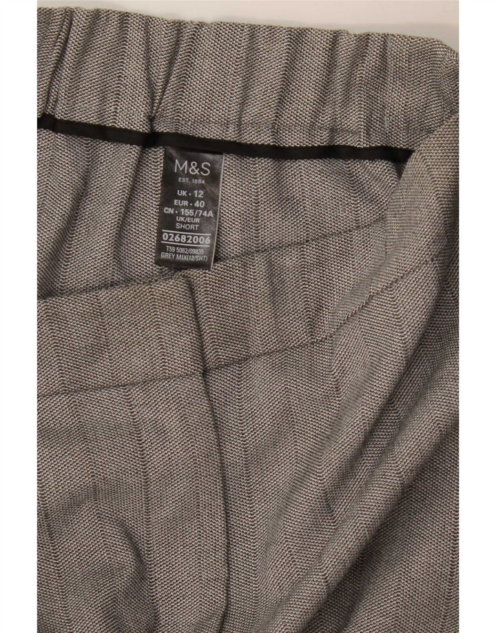 Marks & Spencer Gerade Capri-Hose für Damen, UK 12, M, W30, L23, Grau