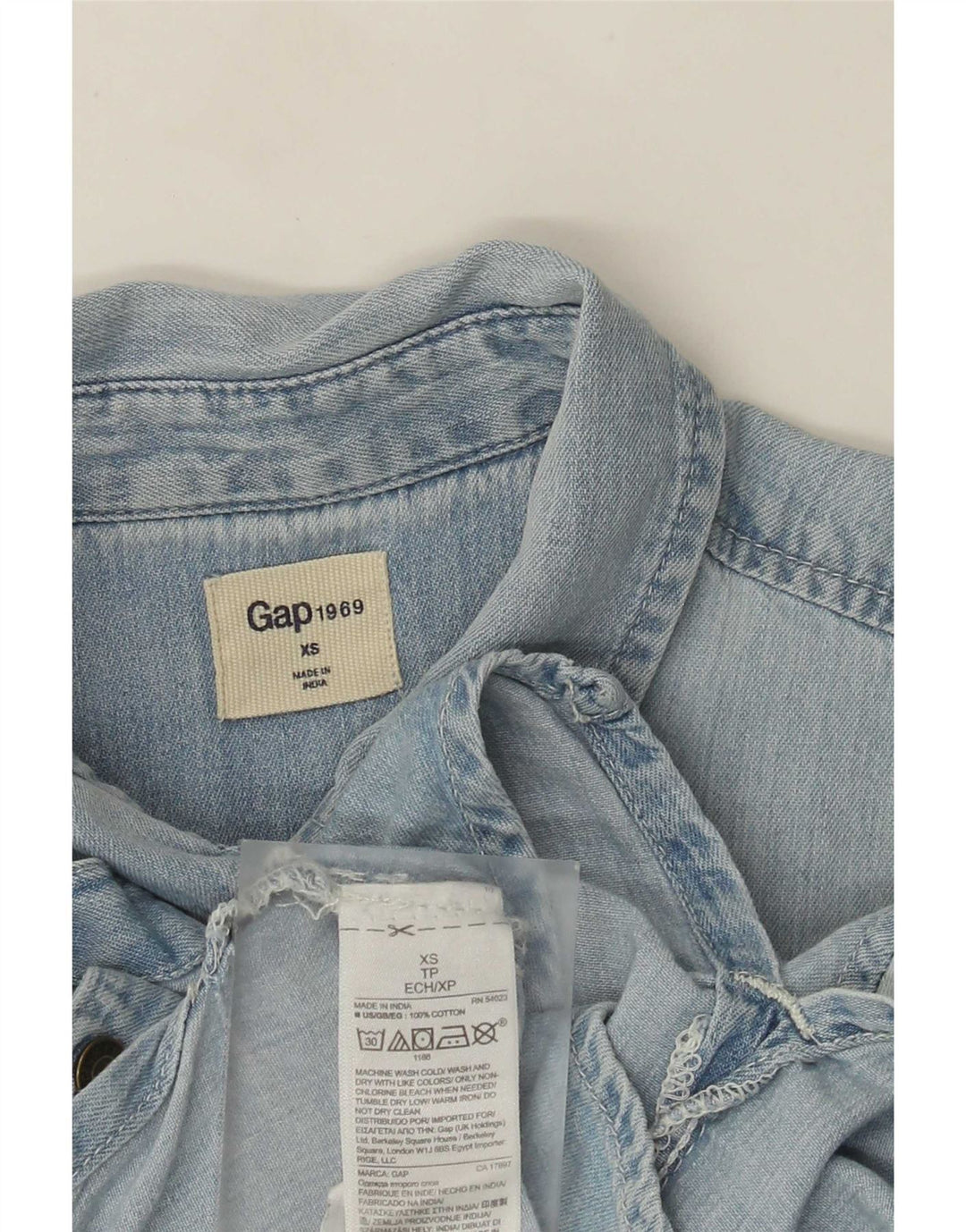 Gap Damen Übergroßes Jeanshemd UK 6 XS Blaue Baumwolle