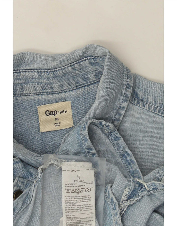 Gap Damen Übergroßes Jeanshemd UK 6 XS Blaue Baumwolle