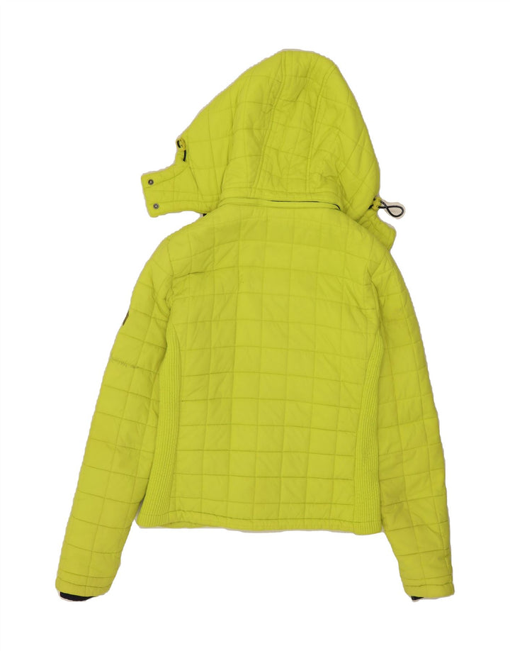 SUPERDRY Womens Hooded Padded Jacket UK 14 Medium Green Nylon Vintage Superdry and Second-Hand Superdry from Messina Hembry 