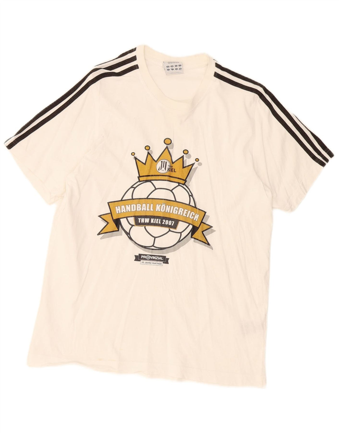 Adidas Herren Grafik T-Shirt Top UK40/42 Mittelweiße Baumwolle