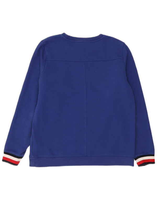 Tommy Hilfiger Damen-Sweatshirt-Pullover UK 18 XL Blaue Colourblock-Baumwolle