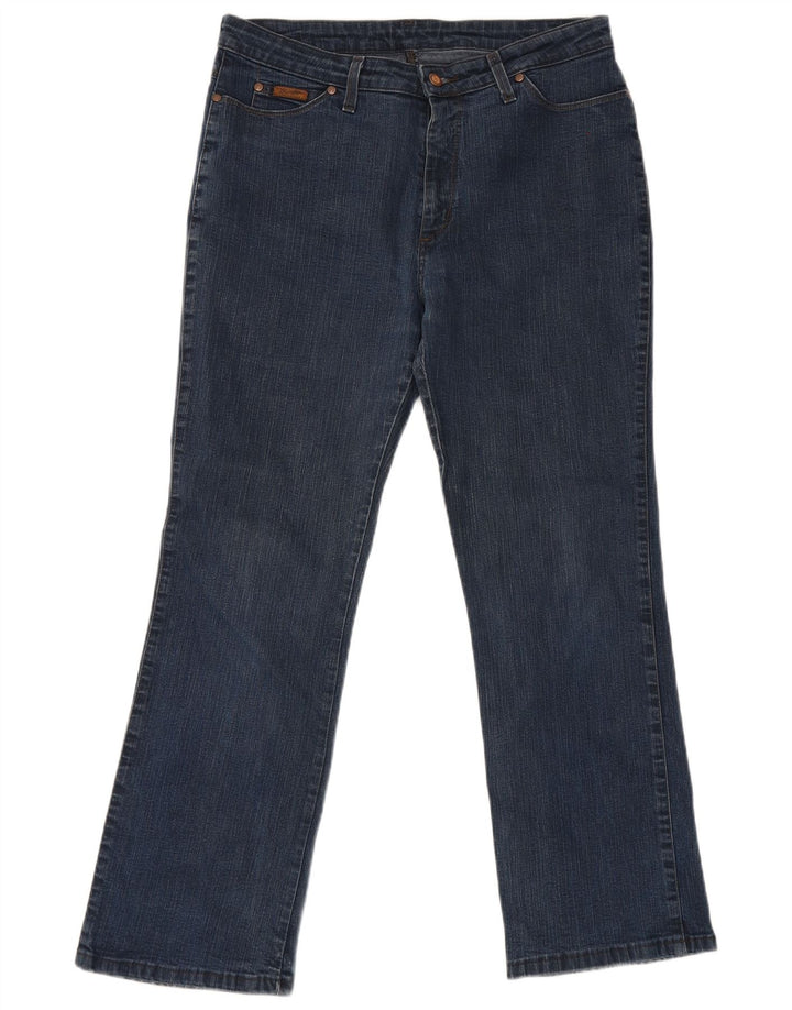 Wrangler Damen Bootcut-Jeans W34 L30 Marineblaue Baumwolle