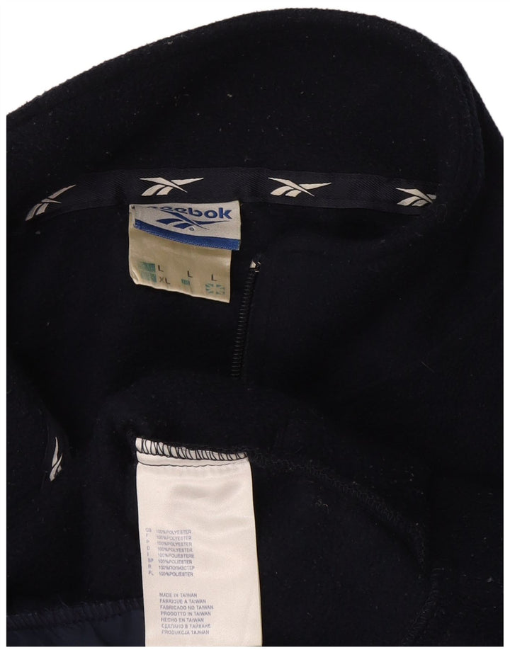 Reebok Herren Fleecejacke UK 40 Large Marineblau Polyester