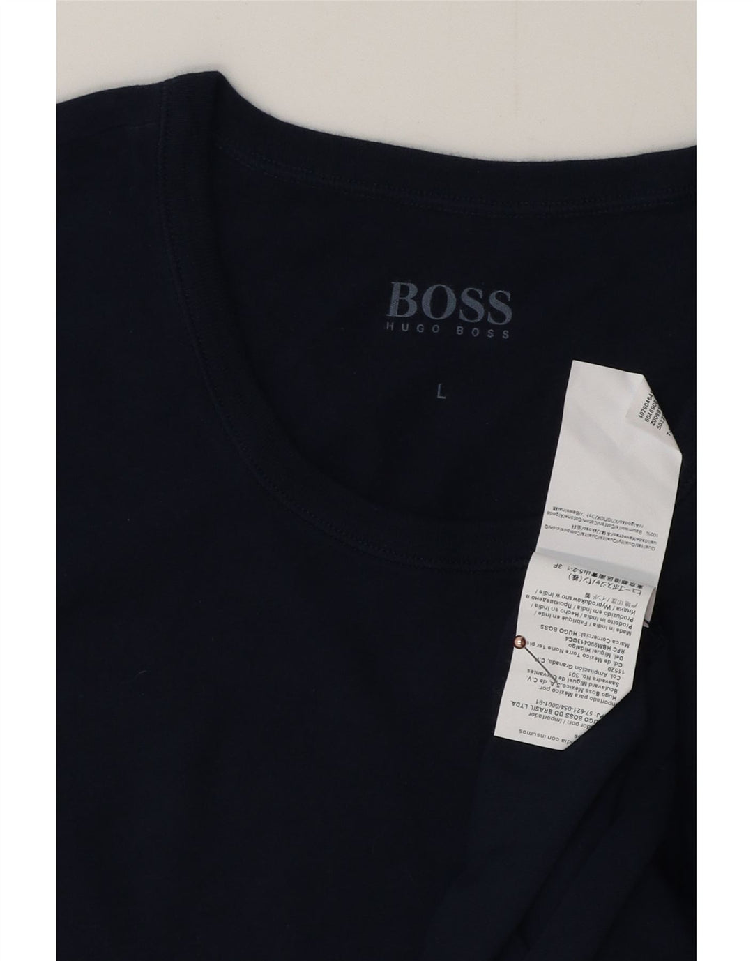 HUGO BOSS Herren T-Shirt Top Large Marineblau Baumwolle