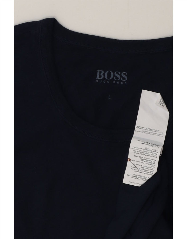 HUGO BOSS Herren T-Shirt Top Large Marineblau Baumwolle