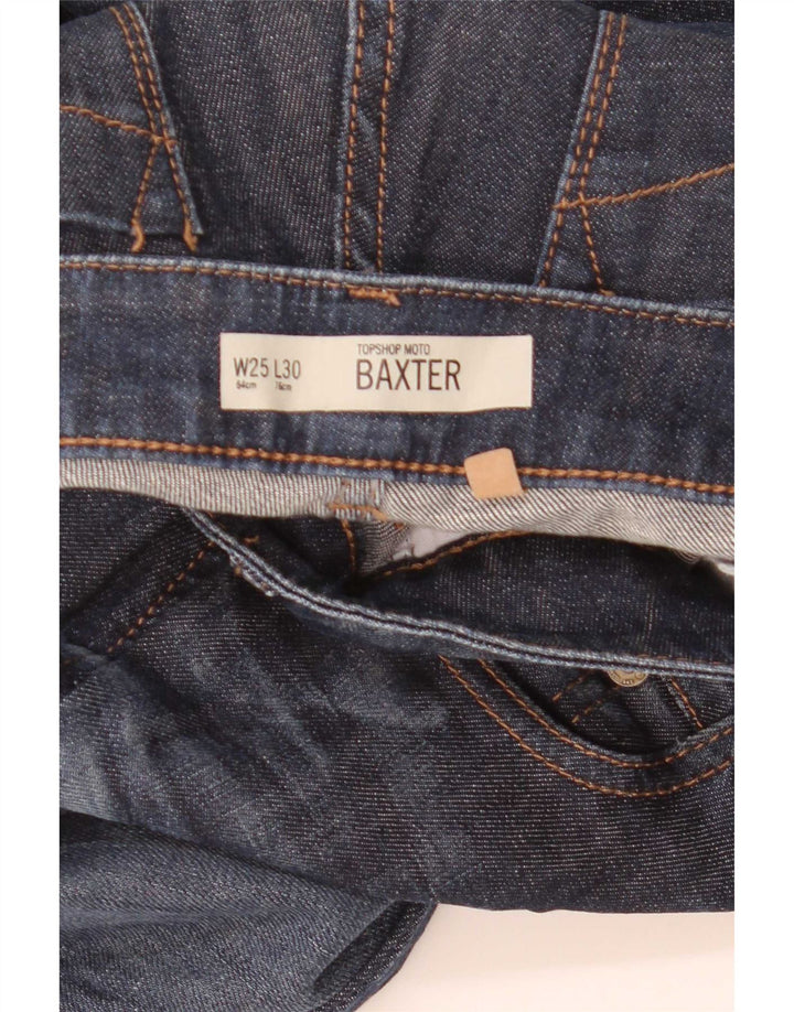 Topshop Damen Baxter Slim Jeans W25 L30 Marineblau Baumwolle