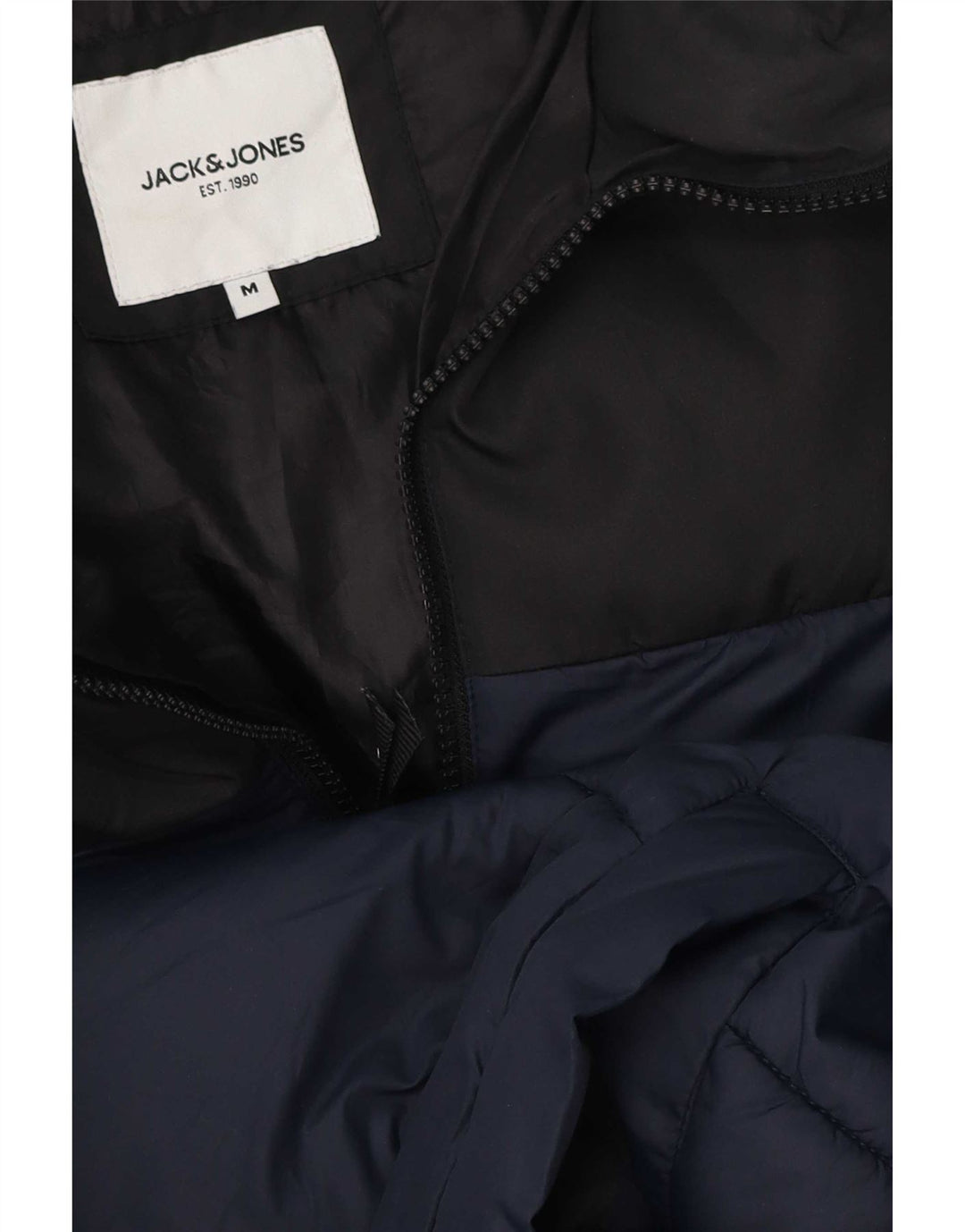 Jack & Jones Herren Wattierte Jacke UK 38 Mittel Marineblau Farbblock