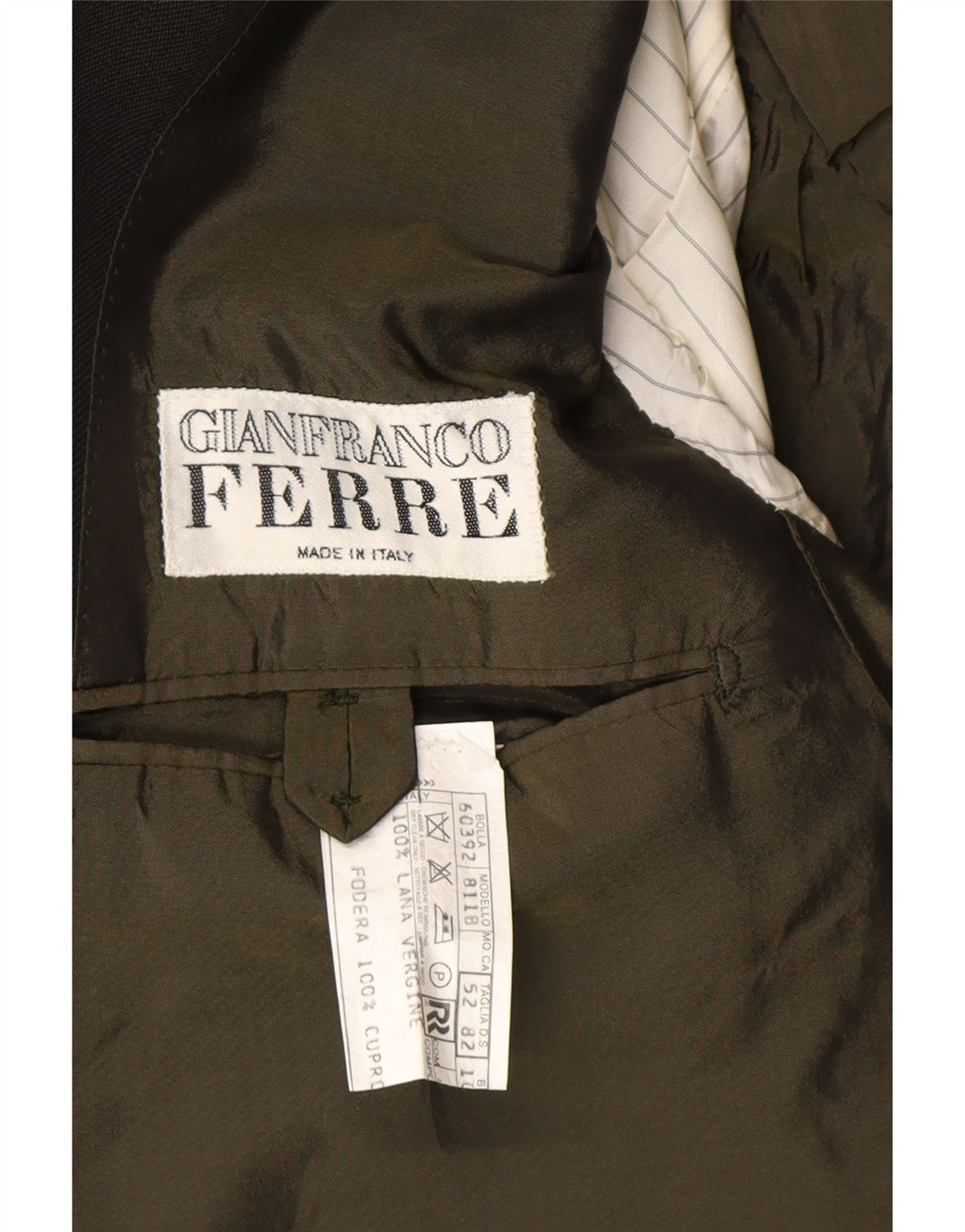 GIANFRANCO FERRE Mens 2 Button Blazer Jacket IT 52 XL Green Virgin Wool Vintage Gianfranco Ferre and Second-Hand Gianfranco Ferre from Messina Hembry 