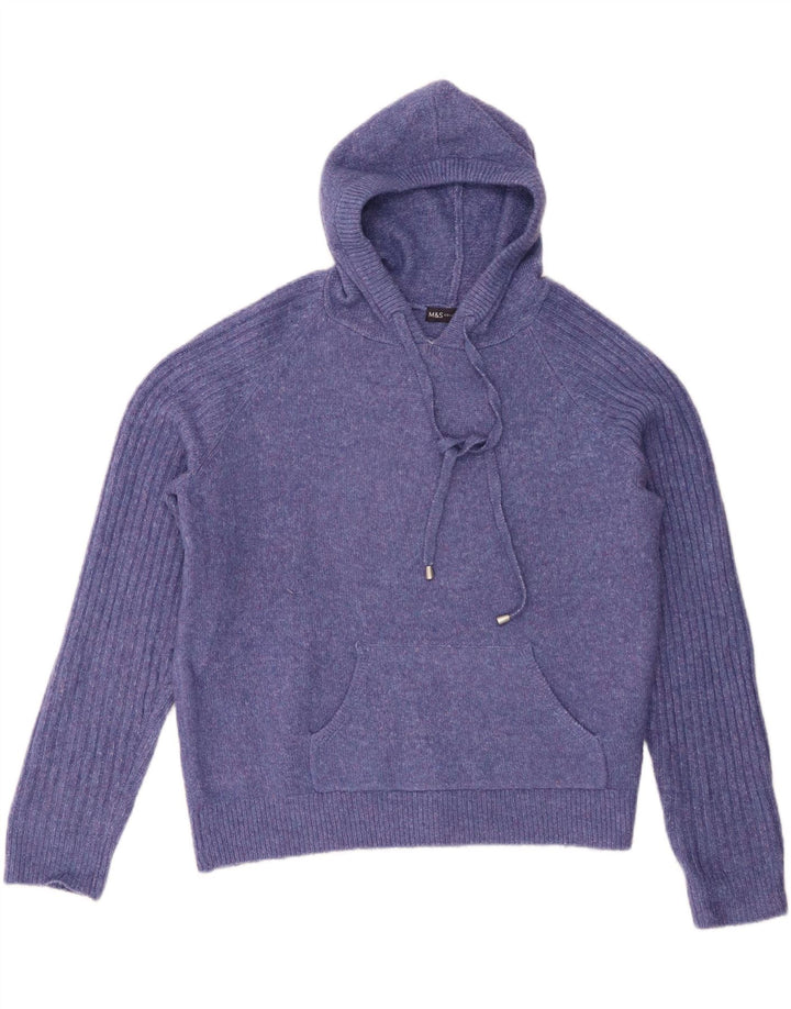 Marks & Spencer Damen-Pullover mit Kapuze, übergroß, Gr. 14, Mittelviolett