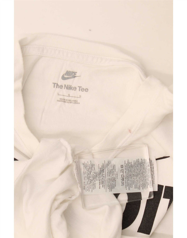 Nike Herren-T-Shirt mit Grafik, Größe L, aus weißer Baumwolle