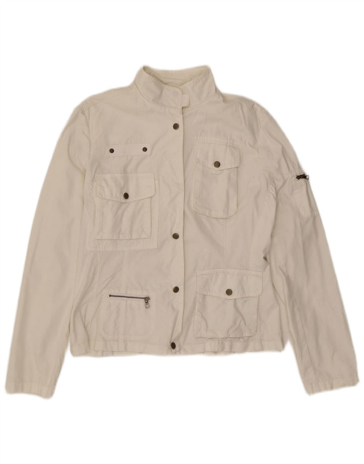 Marlboro Classics Damen Utility-Jacke EU 44 XL Weiße Baumwolle