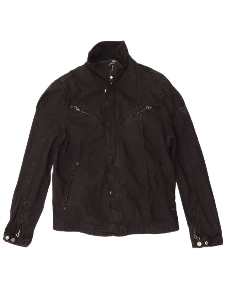 ENERGIE Herren Jeansjacke UK 38 Mittelschwarze Baumwolle