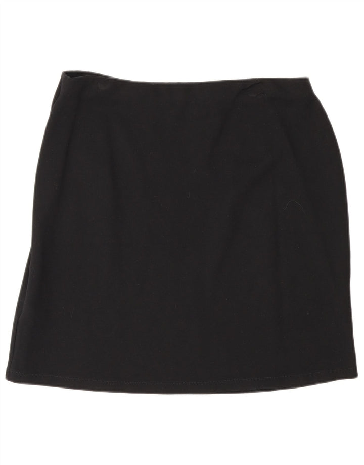 Marks & Spencer Damen Minirock UK 14 Large W30 Schwarze Viskose