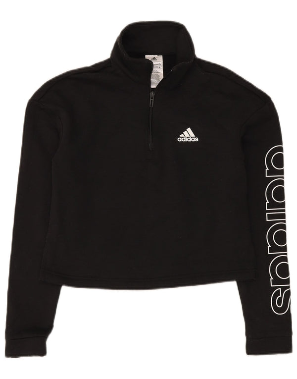 Adidas Damen Crop Graphic Crop Sweatshirt Pullover UK 4/6 XS Schwarz Polyester