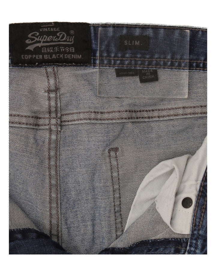 Superdry Herren Slim Jeans W32 L36 Blaue Baumwolle