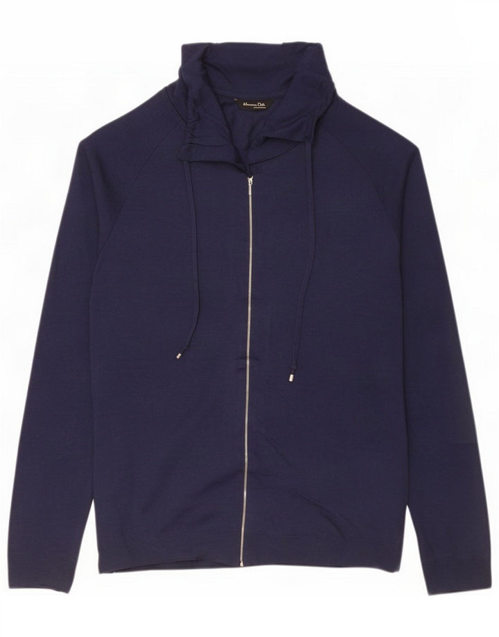 Massimo Dutti Damen-Trainingsanzug-Topjacke UK 10 Small Navy Blue Lyocell