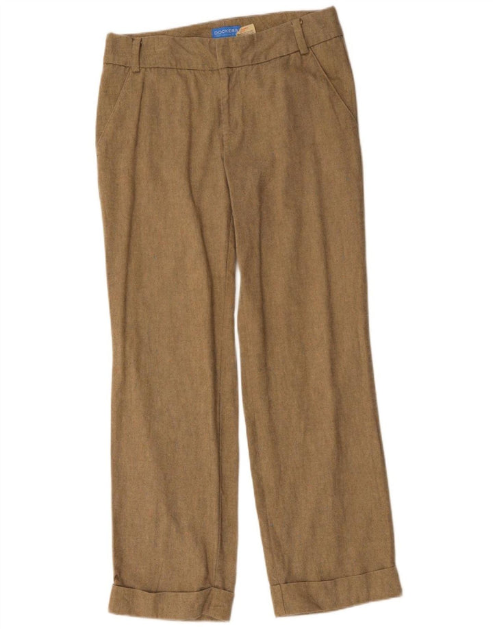 DOCKERS Gerade Chino-Hose für Damen US 8 Medium W32 L30 Beige Baumwolle