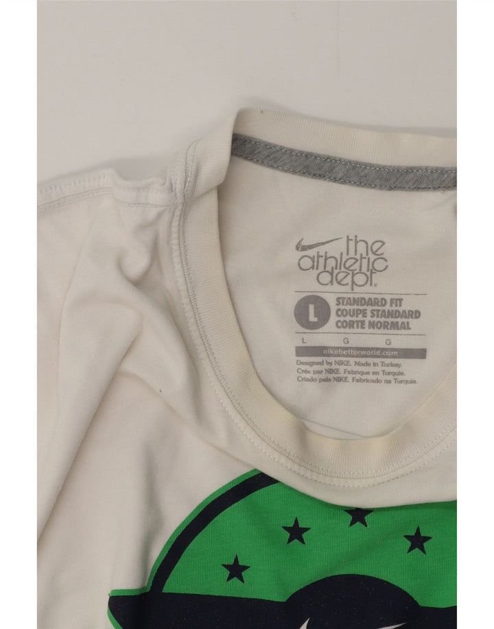 NIKE Herren Coupe Standard Standard Fit Grafik-T-Shirt-Oberteil, Größe L, Weiß