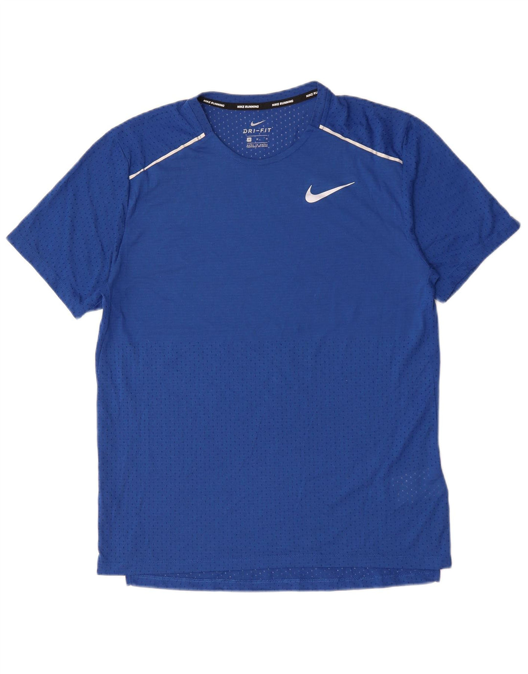 Nike Herren Dri Fit T-Shirt Top Mittelblaues Polyester