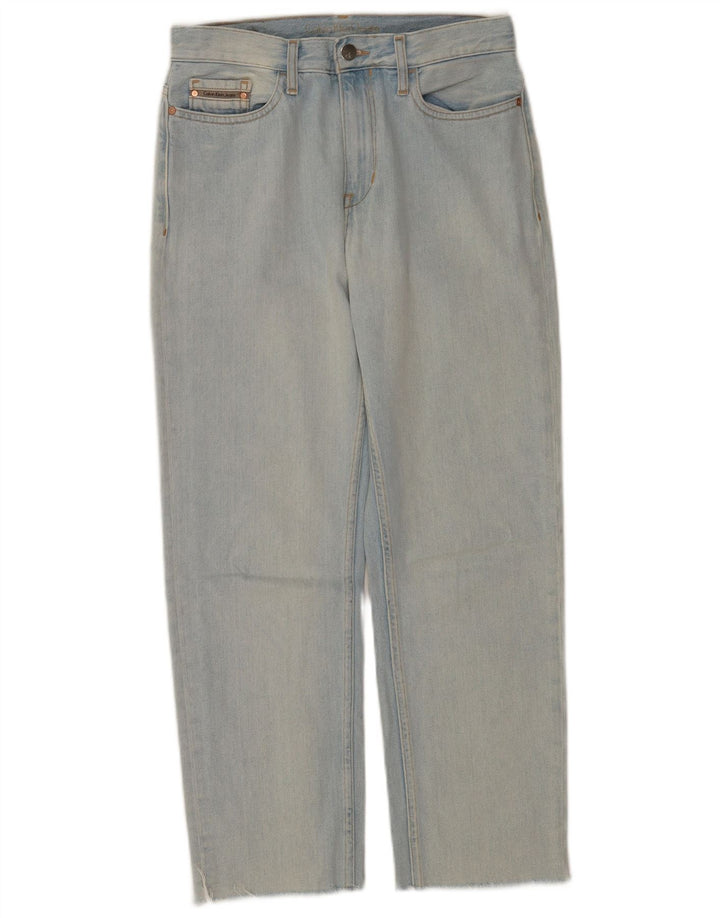 Calvin Klein Damen Straight Jeans W28 L25 Blaue Baumwolle