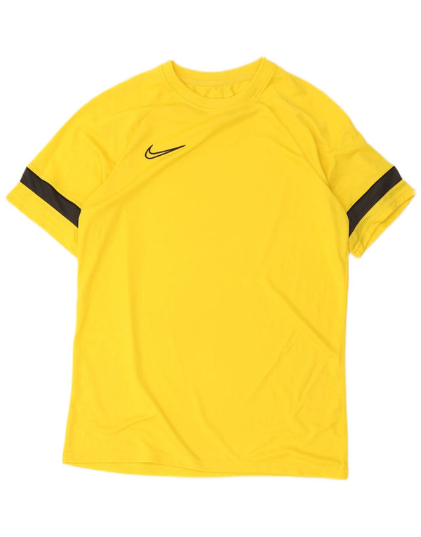 Nike Herren Dri Fit T-Shirt-Oberteil, groß, gelb, Farbblock