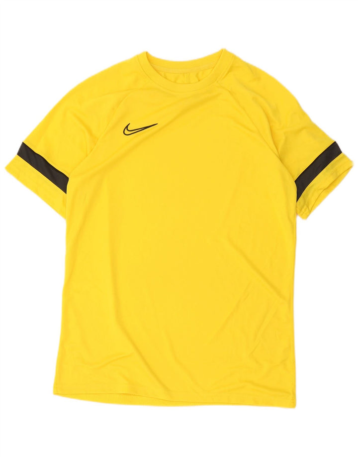 Nike Herren Dri Fit T-Shirt-Oberteil, groß, gelb, Farbblock