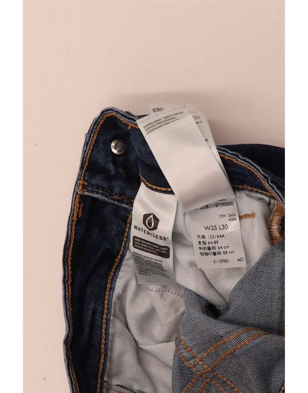 Levi's Damen 725 High Rise Bootcut Jeans W25 L30 Marineblaues Lyocell