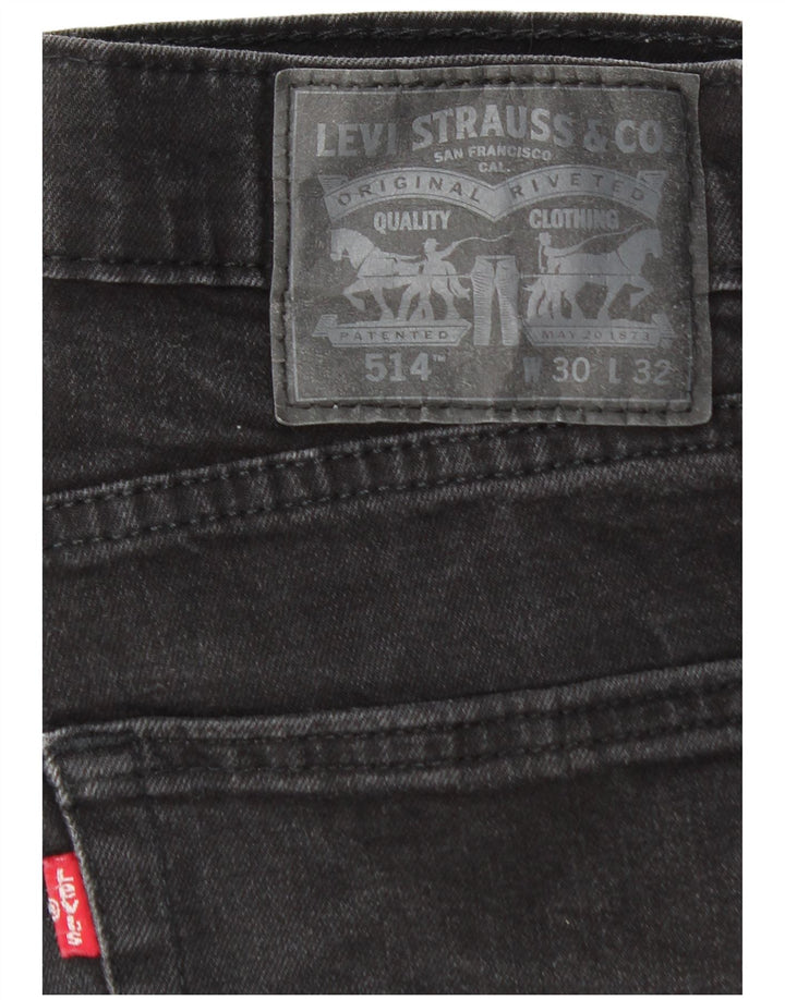 Levi's Herren 514 Straight Jeans W30 L30 schwarze Baumwolle