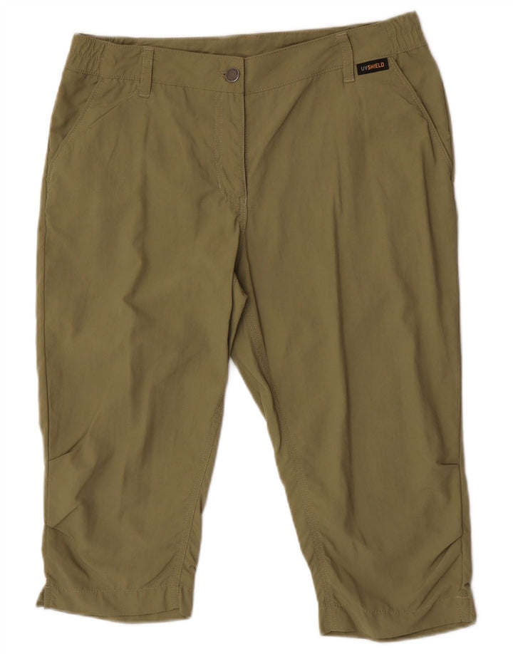 Jack Wolfskin Damen Bermudashorts UK 10 Small W32 Khaki Polyamid