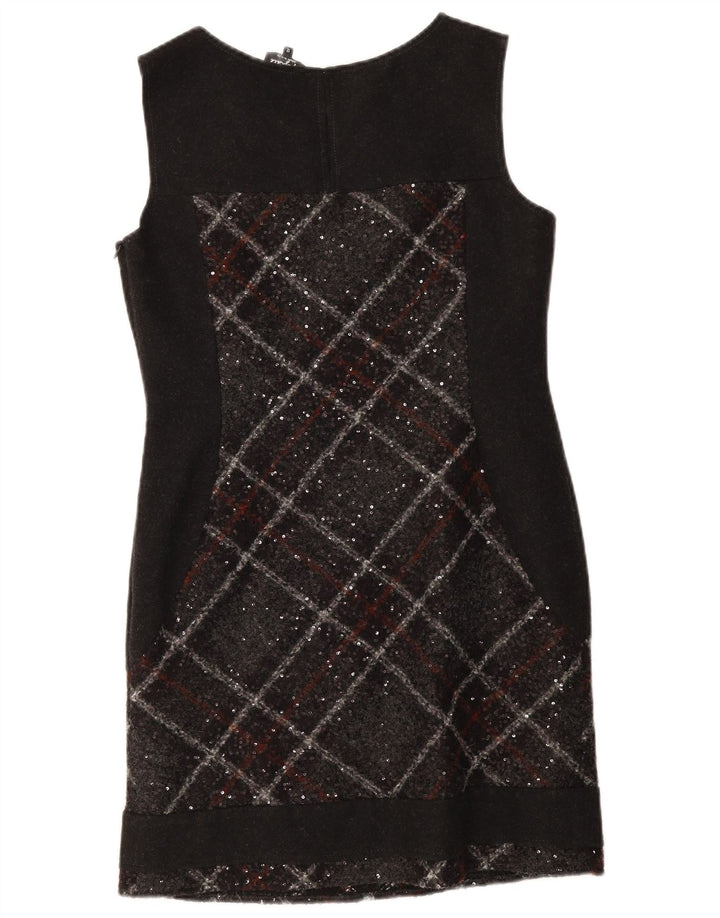Marks & Spencer Damen Per Una Etuikleid UK 12 Mittelschwarz kariert