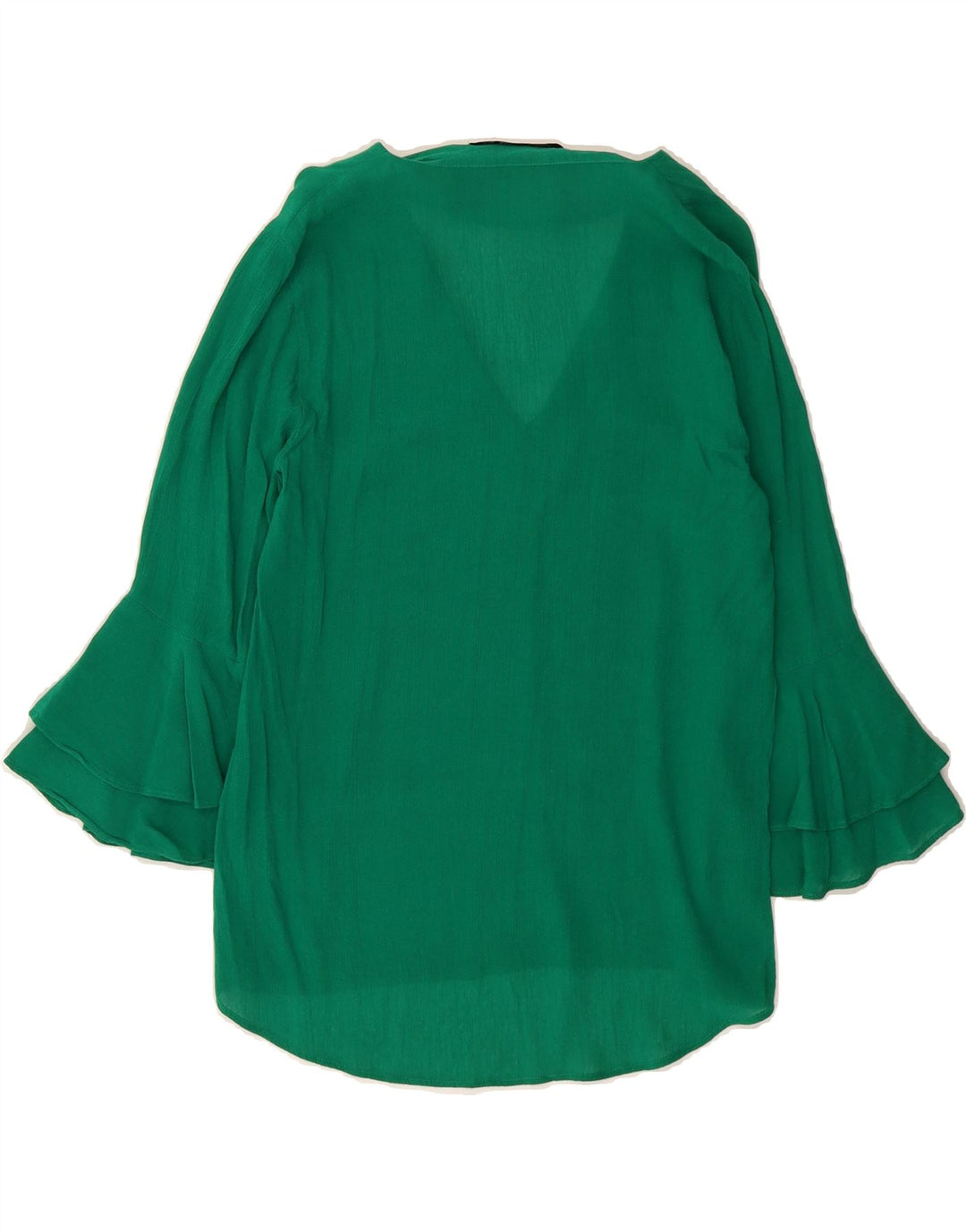 ZARA Womens 3/4 Sleeve Blouse Top UK 10 Small Green Vintage Zara and Second-Hand Zara from Messina Hembry 