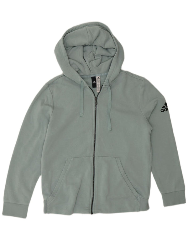 Adidas Damen Zip Hoodie Pullover UK 20/22 XL Grüne Baumwolle