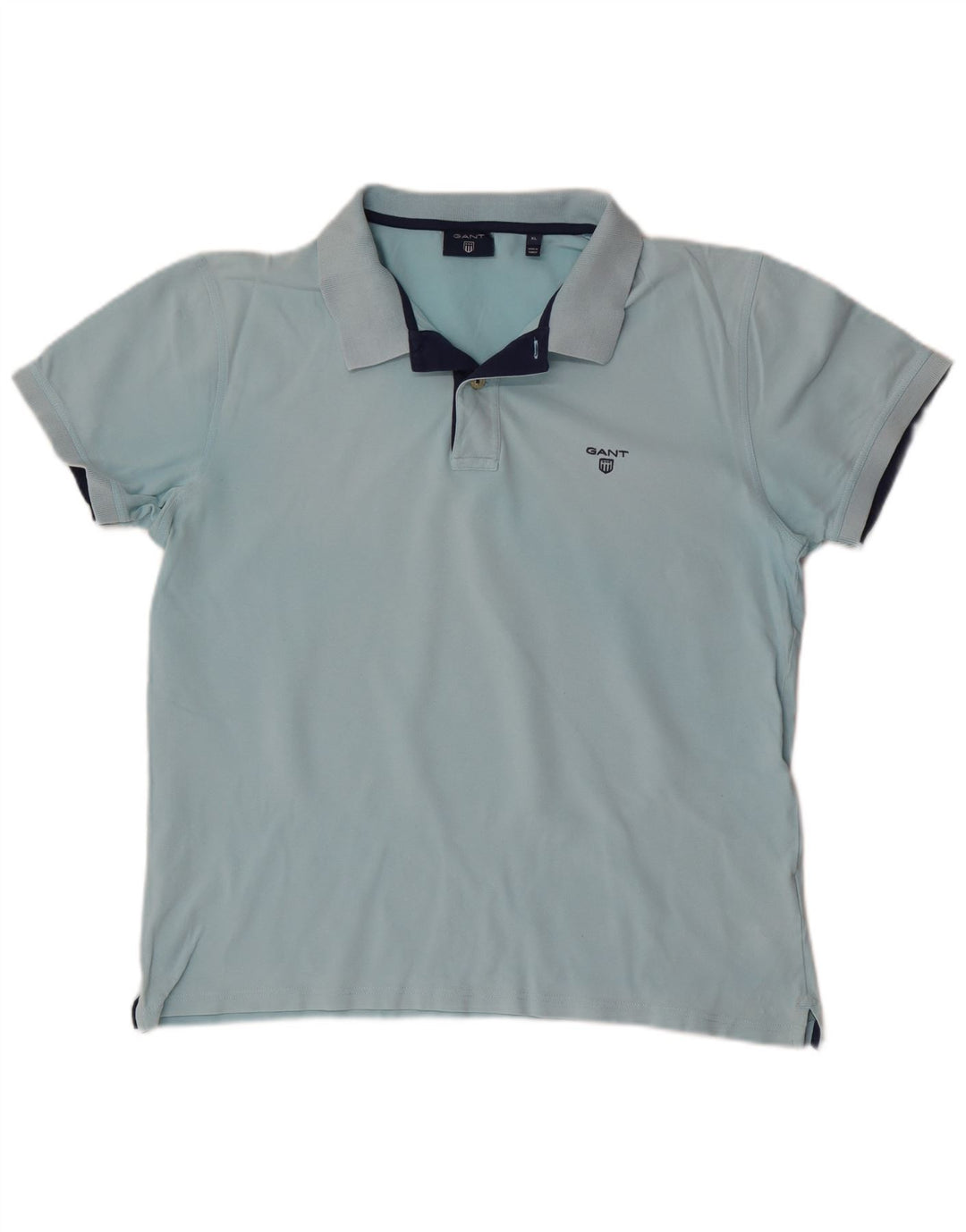 Gant Herren Poloshirt XL Blau Baumwolle