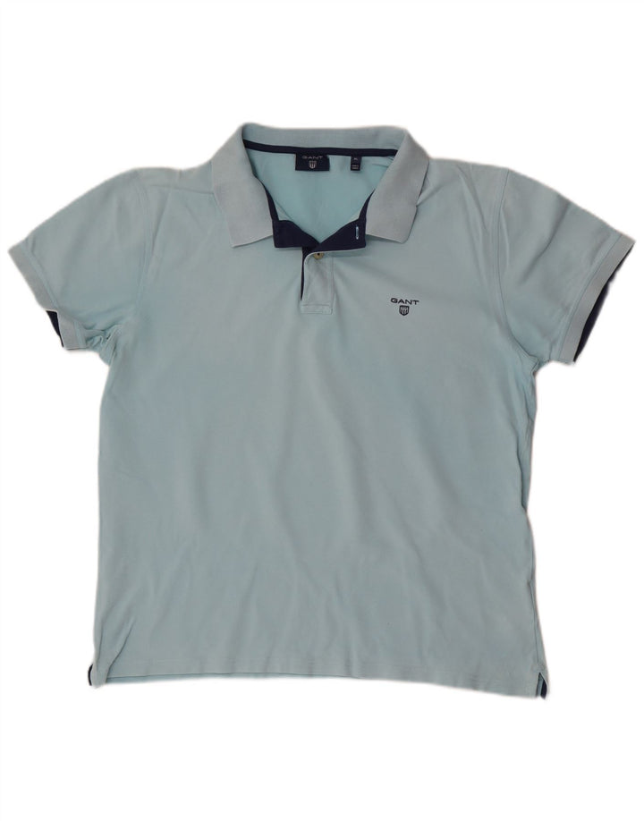 Gant Herren Poloshirt XL Blau Baumwolle