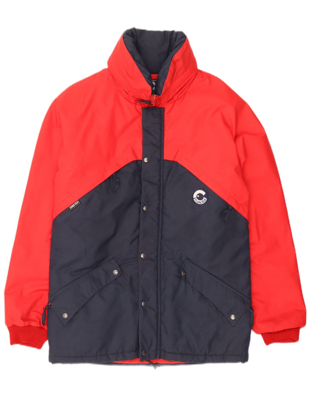 Francital Herren Gore-Tex Kapuzen-Skijacke UK 38 Mittelroter Farbblock