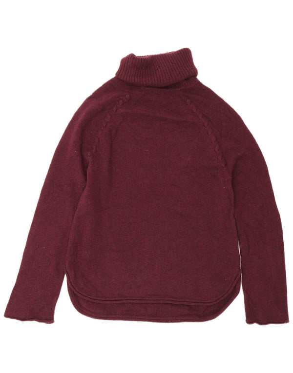 Jigsaw Damen-Pullover mit Rollkragen, UK 6, XS, Burgunderrot, Wolle
