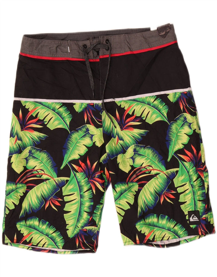 Quiksilver Herren-Badeshorts, Mittelschwarzes, geblümtes Polyester